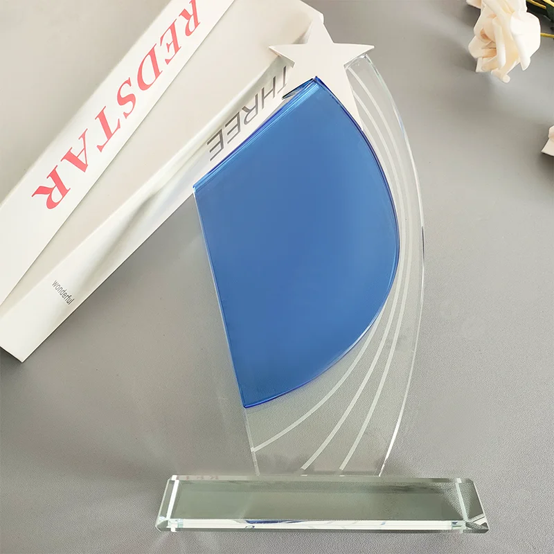 Honor of crystal K9 Crystal Award Metal Star Trophies Plaque Award for Business Gifts