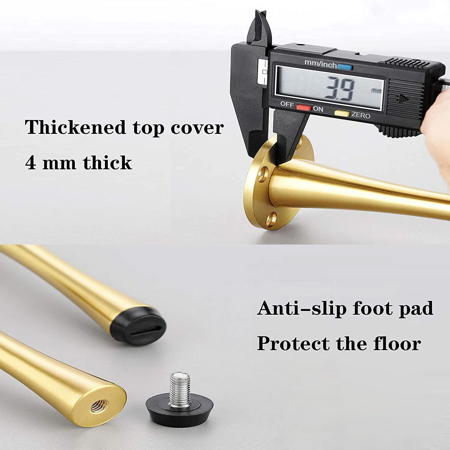 Furniture Accessories Modern Design Metal Adjustable Cabinet Legs Gold Copper Coffee Table Legs Sofa Legs Adjustable