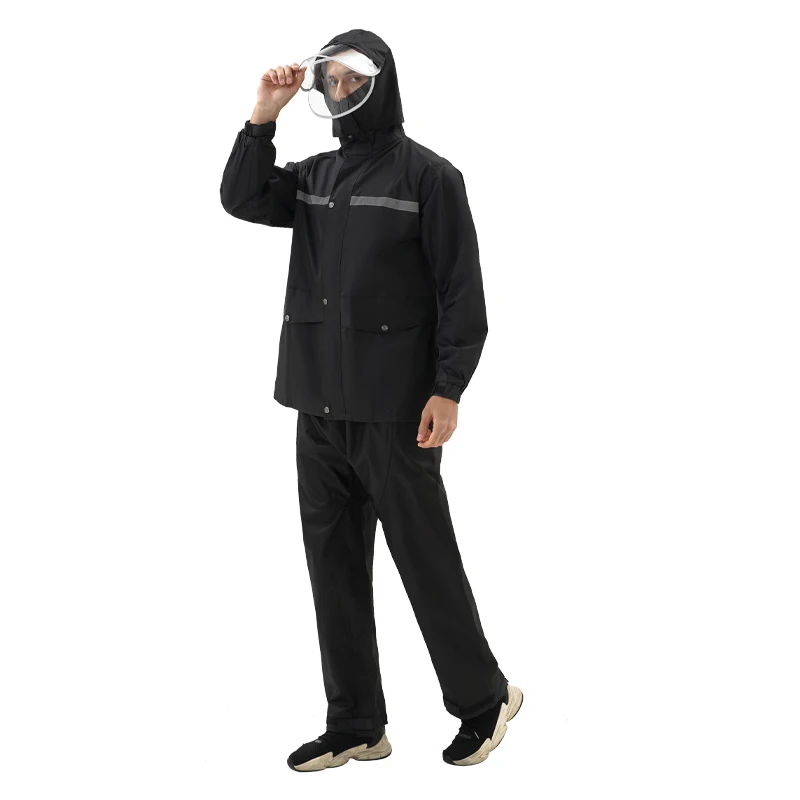 Jackets And Trousers Motorcycle Rain Suits Raincoat With Lining Rainwear  Man Woman Pocket Raincoat