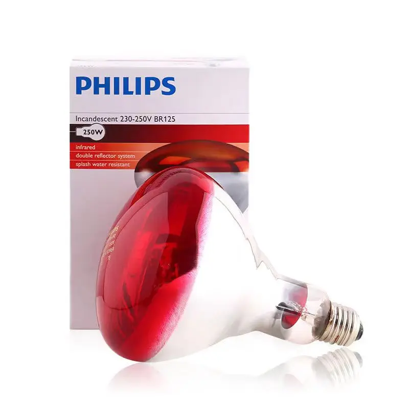 Philips InfraRed Industrial Heat Incandescent BR125 IR 250W 230-250V E27 Red 1CT/10