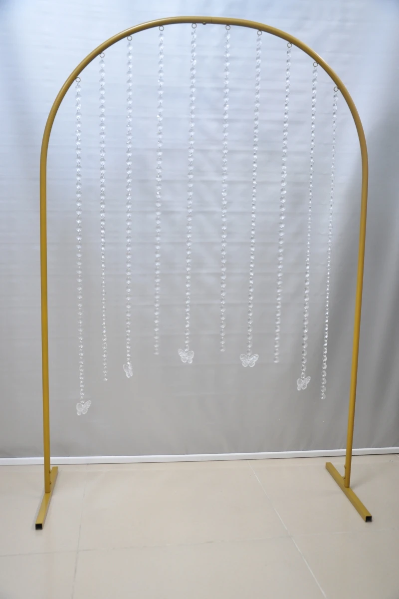 3size optional  Single tube arch planter Gold Metal Arch Wedding Garden  Arch trellis for Bridal Party Decoration