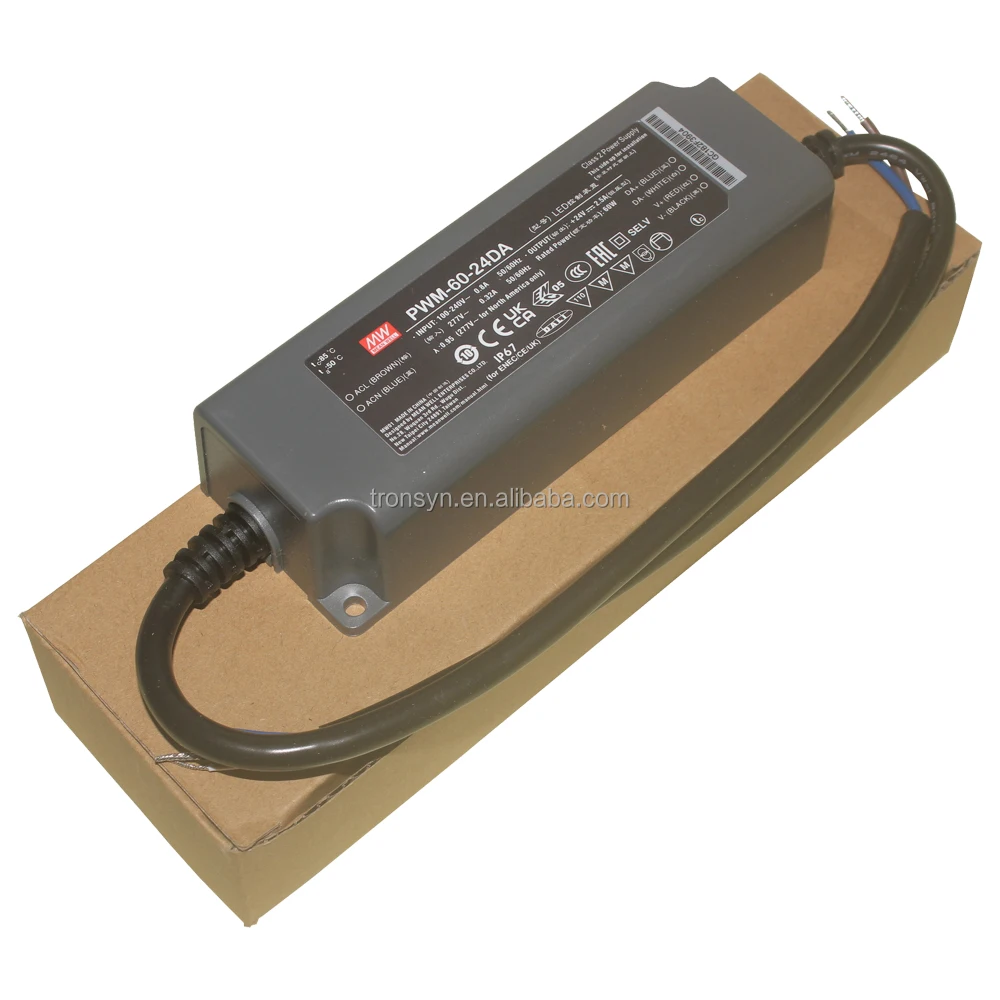 Meanwell Authorized PWM-60-24DA Constant Voltage LED Driver 24V 60W For LED Strip Lighting And Industrial Lighting