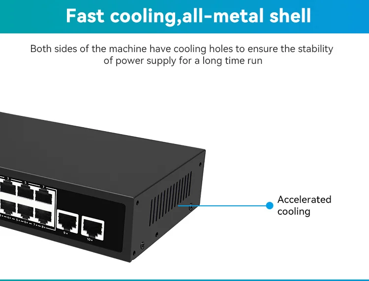 Sailsky 8 port gigabit ethernet network poe switch SY-8G2GP