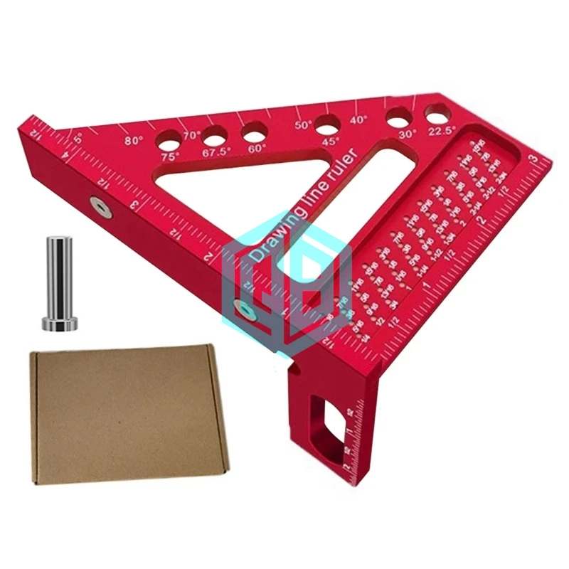 Durable OEM Custom CNC Machining Aluminum Parts for Woodworking 45/90 Degree Square Protractors Carpentry Accessories