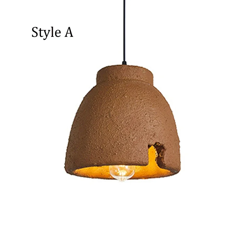Japan Wabi Sabi Personality Hat Brown Pendant Lamp Corridor Home Stay Restaurant Dinning Room Bowl Hanging Light