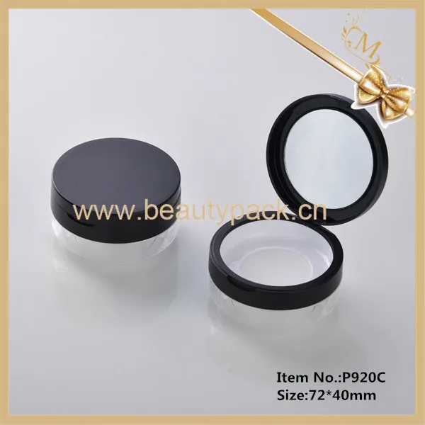 Wholesale custom round matte black flip cap 20g loose powder cosmetic sifter Jar