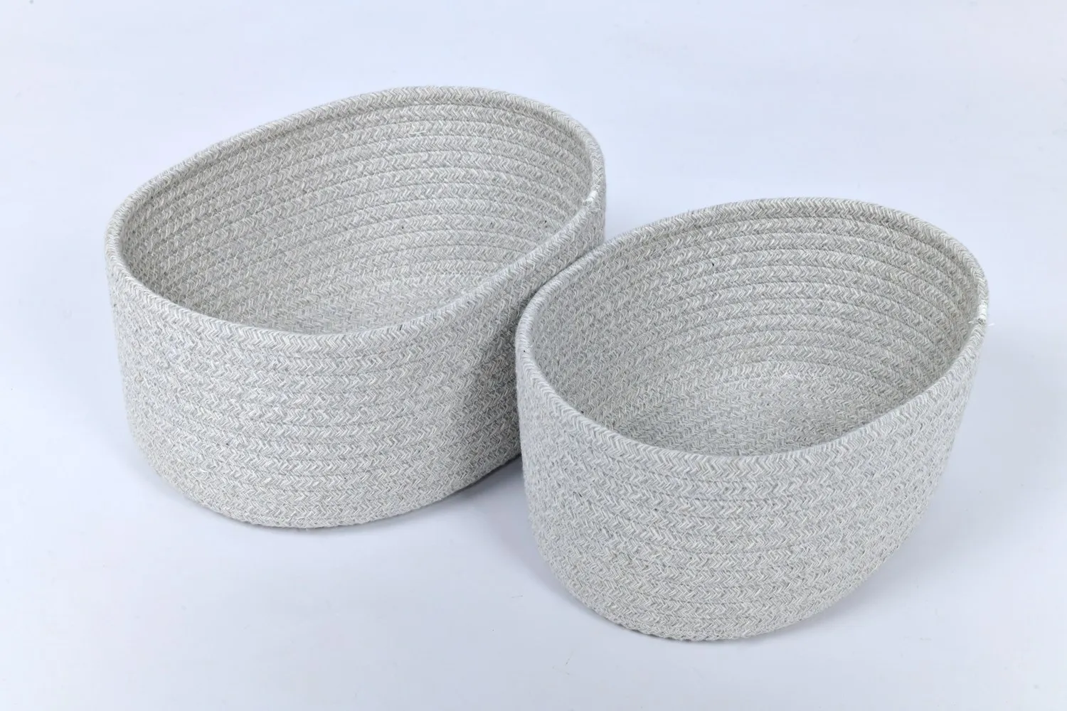 Small Woven Cotton Rope Storage Basket Fabric Chest Box for Cat Dog Toys and Sundries Room Shelf Basket