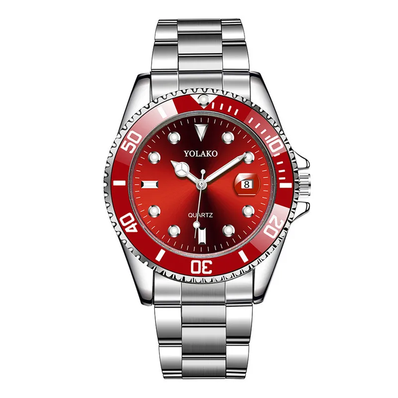 WJ-9791 Custom LOGO High Quality Calendar Quartz Man Wristwatch Gold Stainless Steel Belt Dive Luxury Watch Men