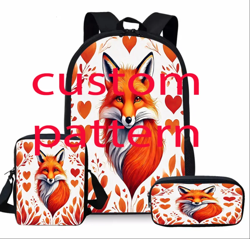 Custom 3D  Backpag Children School Bags Girls Kids Unicorn School Bag For Teenage Girls Horses Women Lunch Pencil bag