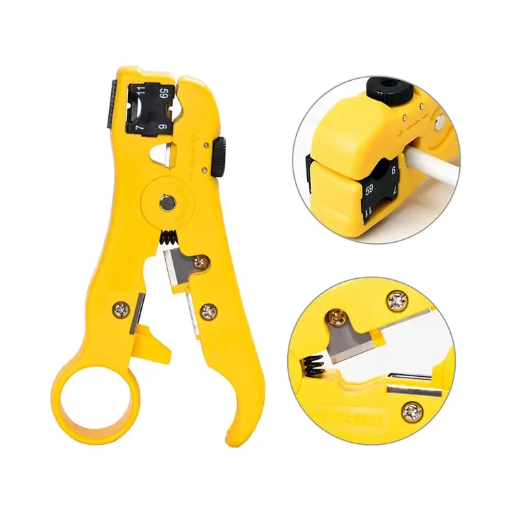 Network coax cable self adjusting stainless  Flat Twisted-pair coaxial wire stripper
