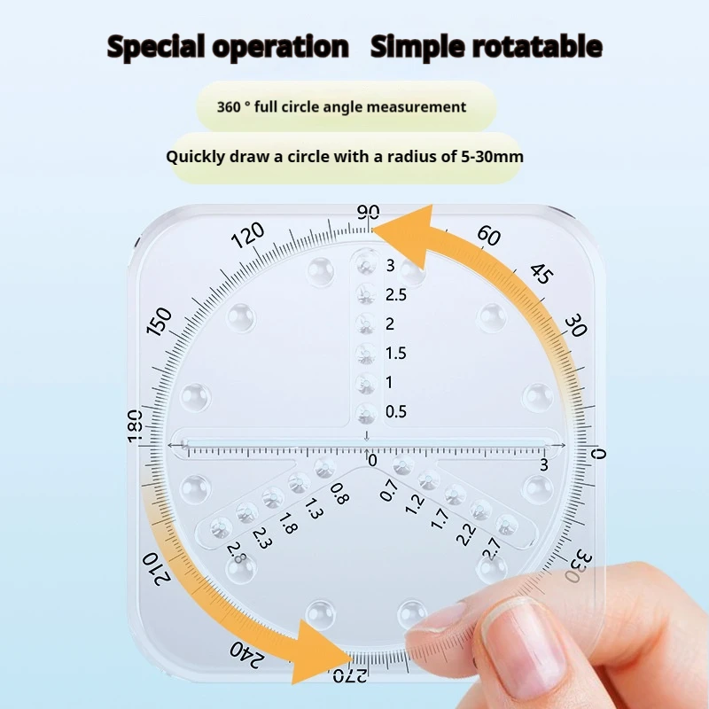 Multi-Functional Four-Piece Transparent Ruler Set: Measuring, Drawing, Teaching Stationery with Wave Ruler and Triangular Plate