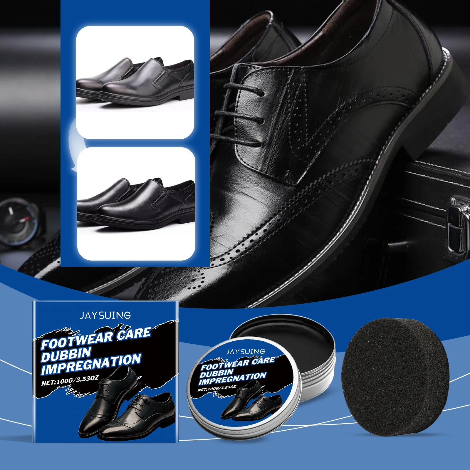 Jaysuing Leather Care Restoring Leather Shoe Care Kit Organic Wax Leather Shoe Cream