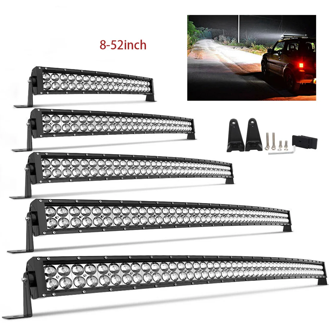 OEM  200W car LED light bar 8-51 inch high brightness LED fog light suitable for trucks, tractors, off-road