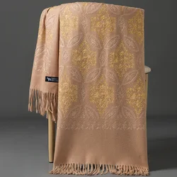 Scarf lady Winter cashmere scarf Embroidered shawl Floral embroidery for warm mantle Ethnic scarf