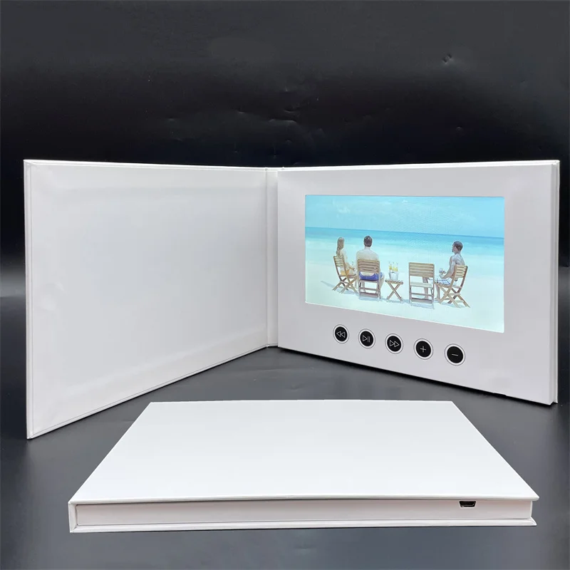 Digital hardcover 7 inch wedding video album photo book blank video brochure