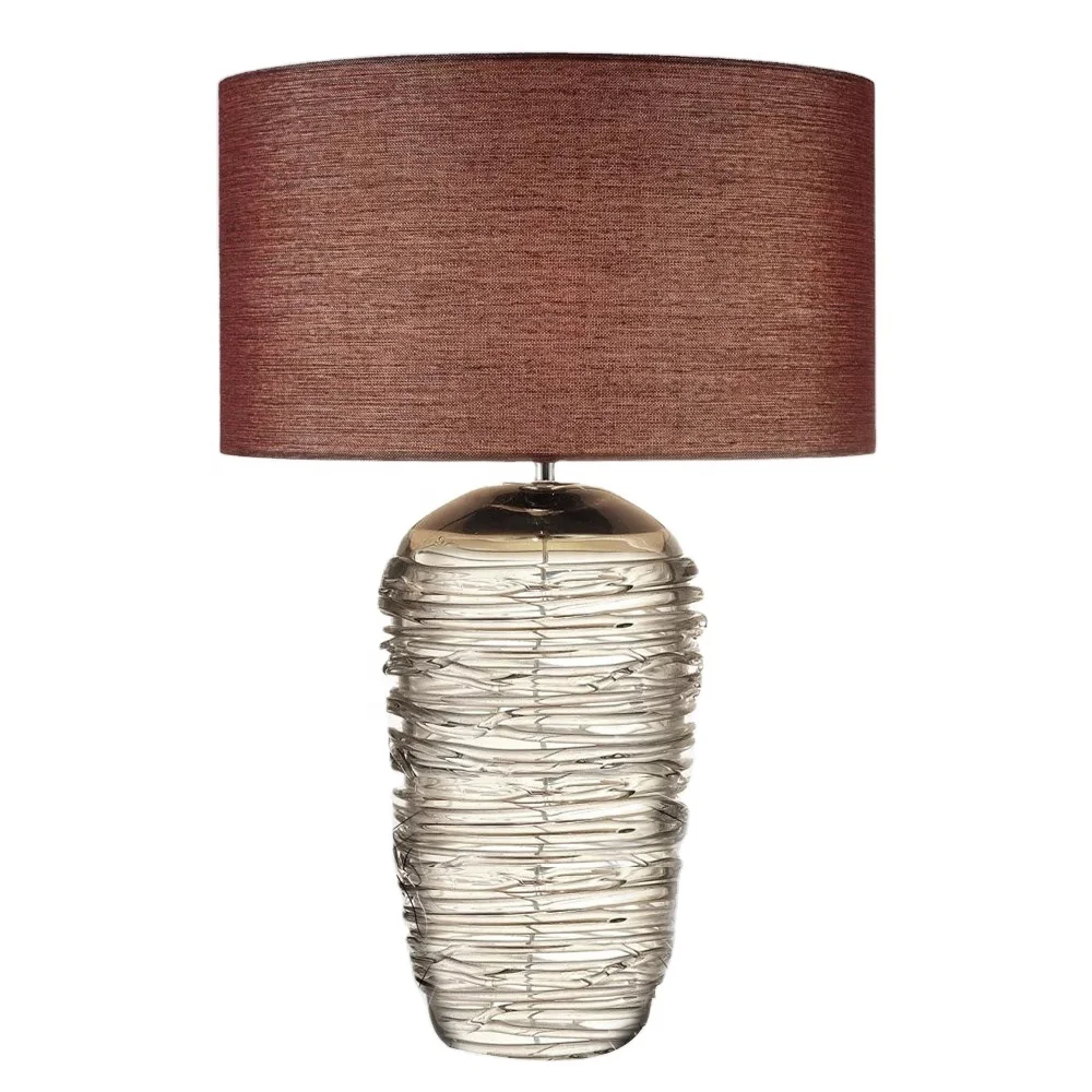 Luxury Glass Desk Lamp Table Lamp Glass with Drum Lampshade for Coffee Table Decor Project