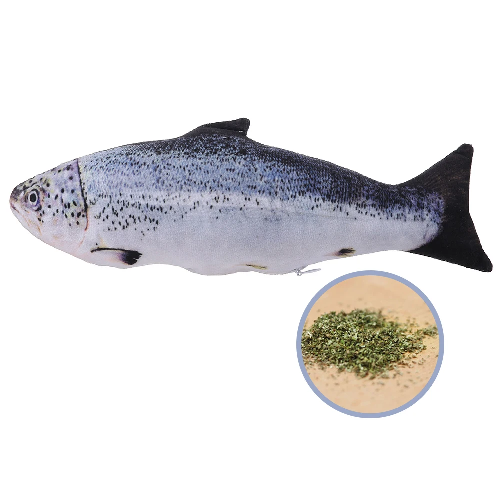 Hot Sale Plush Toy Fabric Stuffed Fish Shape Interactive Treat Soft Pillows Wholesale Cat Nip Fish Toys