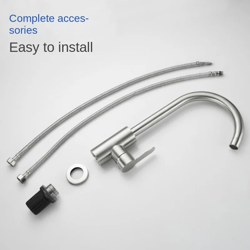 304 Stainless Steel Electroplating Kitchen Hot and Cold Faucet Sink Vegetable Basin Sink Brass Rotatable