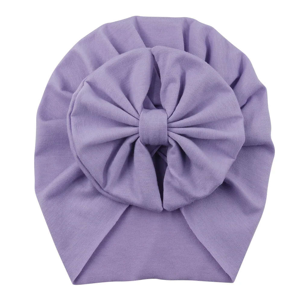 Wholesale cheap Solid color baby turban Lovely baby turban headbands Elastic girl ruffle bow turban baby