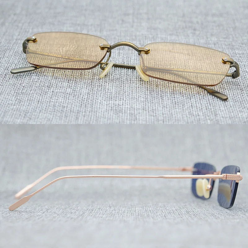 2023 Frameless Fashion Nylon Lenses Sunglasses Rectangular Frameless Sunglasses for Men and Women