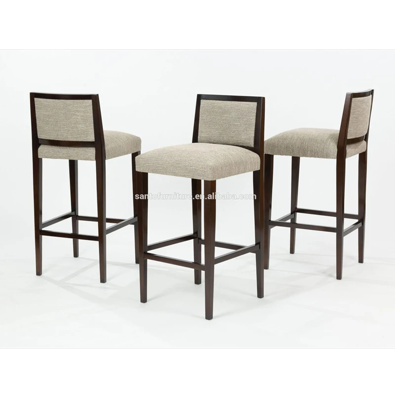 Best Sale Modern Creative Solid Wood Back High Bar Counter Chair Wooden Dining Bar Stool Bar Chair Wood (1600069113862)