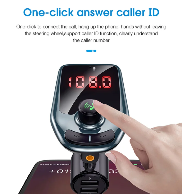 Amazon Wireless Car Mp3 Player Portable FM Transmitter Dual USB 3.1A Car Charger