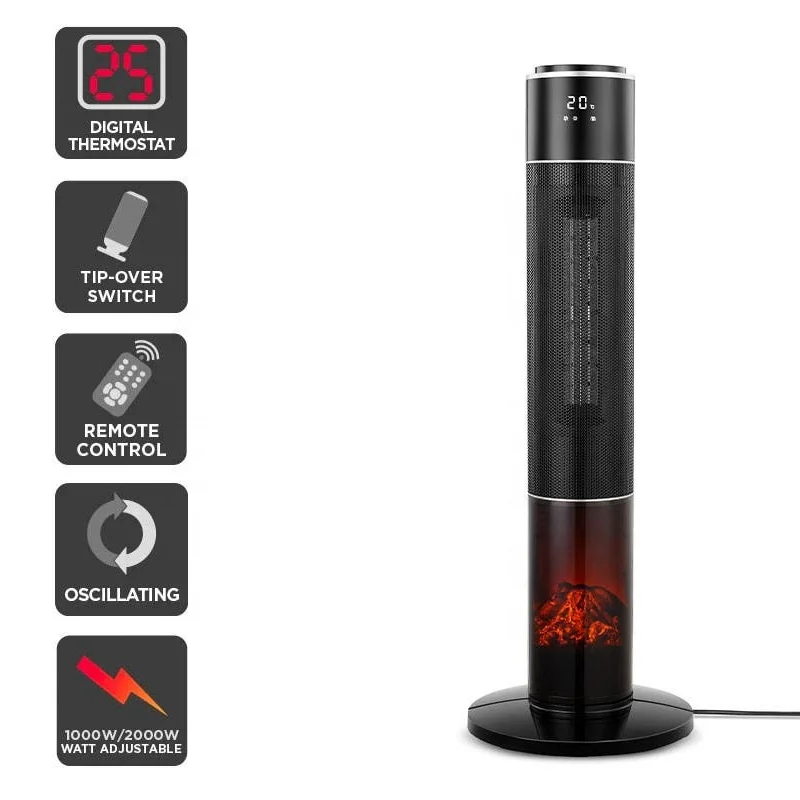 Pagoda Infrared Fireplace Heater Electric Fireplace Heater with 3D Flame Effect Adjustable Flame Brightness  Electric Wood Stove