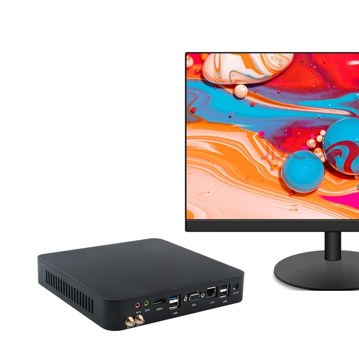
Industrial Fanless Mini PC Core i5 5200U Dual band WIFI Mini Computer 2*RJ45 Lan 2*COM Mini PC Computer 