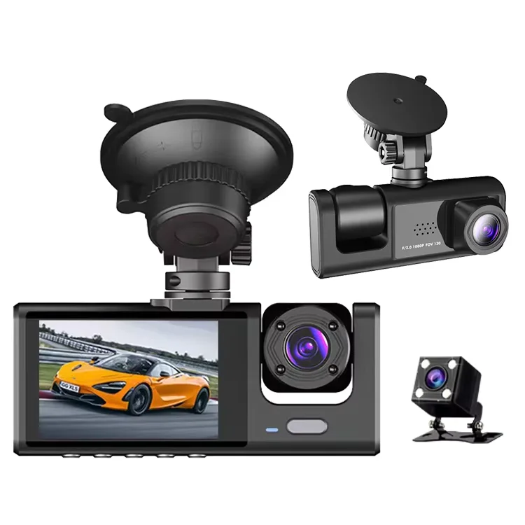1080P HD Dash Cam 3 Camera Motion Detection G-sensor Dashcam 24H Parking Monitor dvr 170 FOV Camera For Car