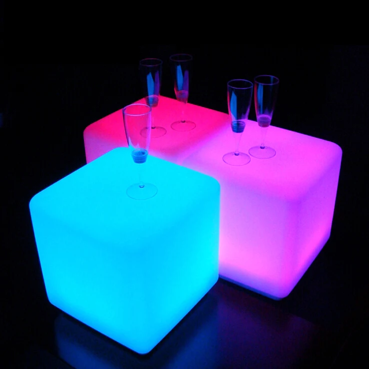 Competitive price Led Light Stool PE Plastic LED Furniture Bar Light Glow Illuminated bar stool high chair