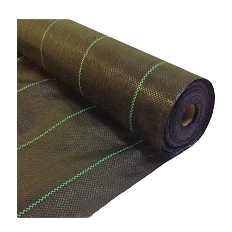 High permeability Black and green weed control mat woven roving agricultural ground cover