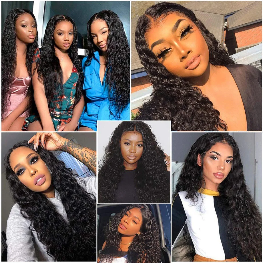 360 Lace Frontal Wigs Curly Human Hair Wigs Remy Brazilian Deep Wave Lace Front Wig for Black Women