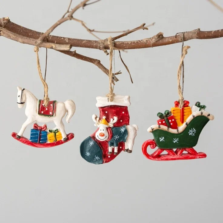 Christmas Stocking Sleigh Ornaments Horse Christmas Socks Elk Tree Decoration Pendants Gift Souvenir Metal Christmas Ornaments