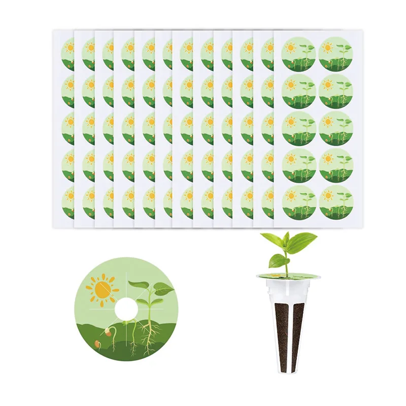 PVC Seed Pot Labels Sticker Peel and Stick Hydroponic Garden Label Plant Grow Basket Label for Plant Enthusiasts Aerogarden