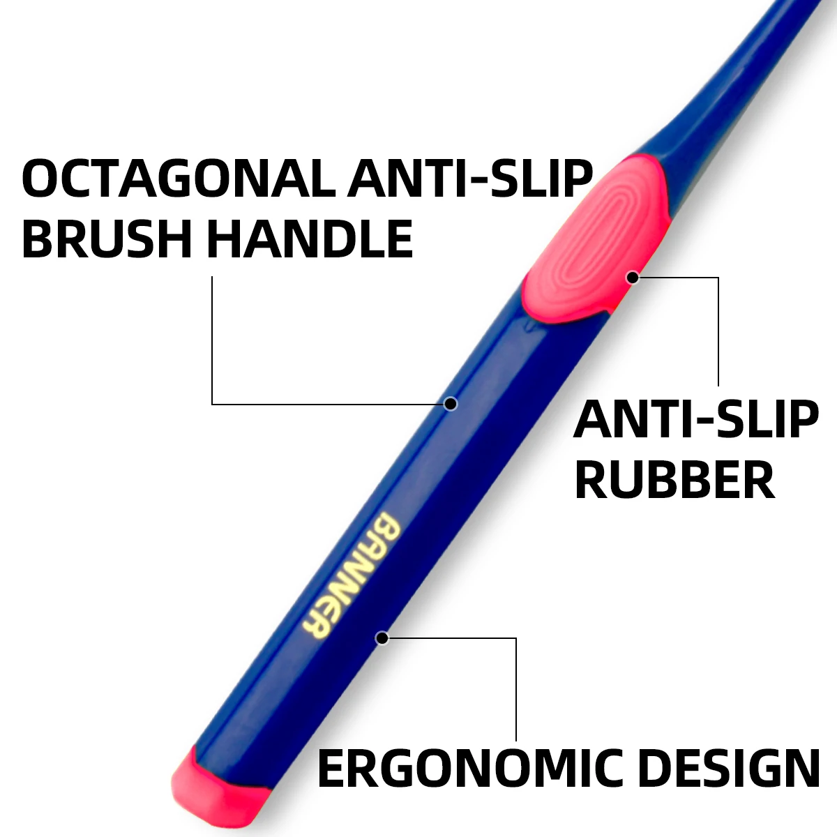 Ручная прямоугольная щетка с мягкой щетиной и дорожным чехлом