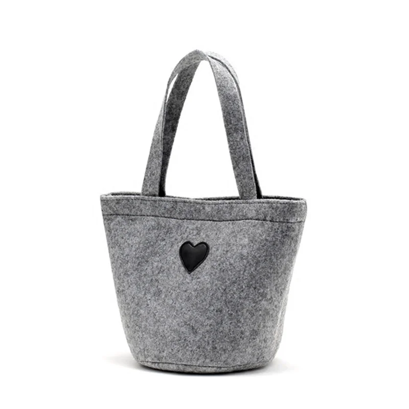 Alibaba China supplier high quality grey color polyester felt tote shopping bag