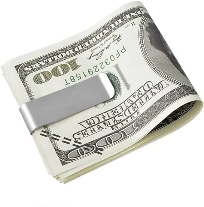 Metal Money Clip Slim Minimalist Wallet Cash Bills Spring Clips Credit Card Clamp Letter Document Holder for Men and Women