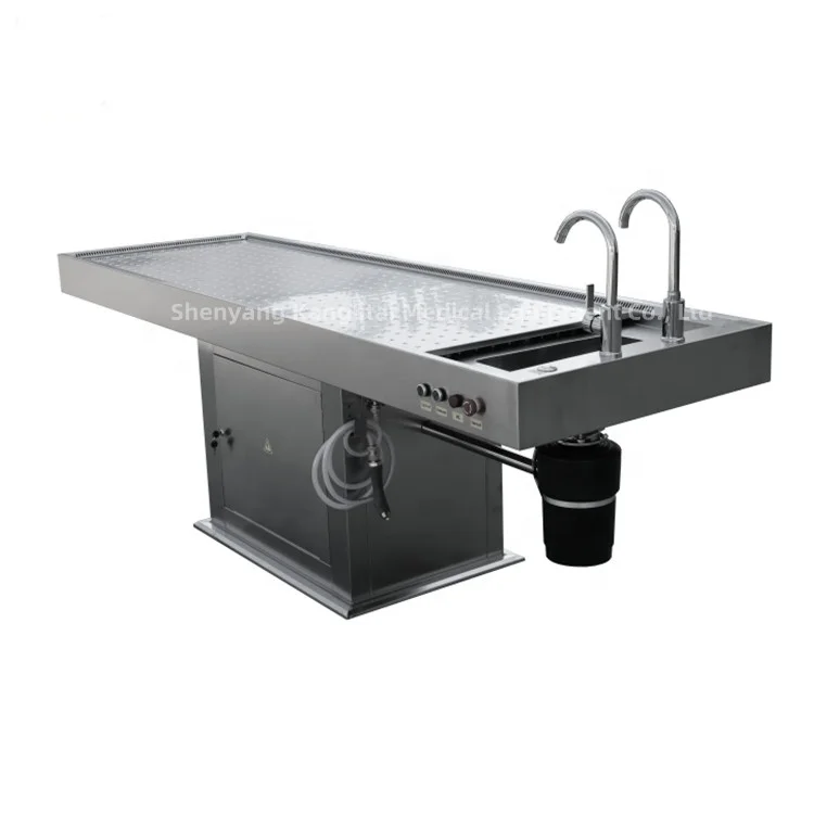 Stainless steel hospital mortuary equipment low price anatomy dissection table autopsy table morgue autopsy table price