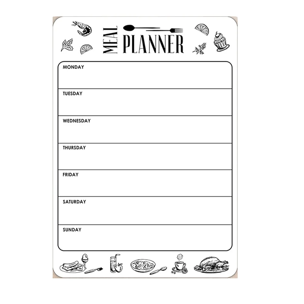 Custom Logo Magnetic  magnetic weekly plannershopping list Dry Erase weekly meal planner
