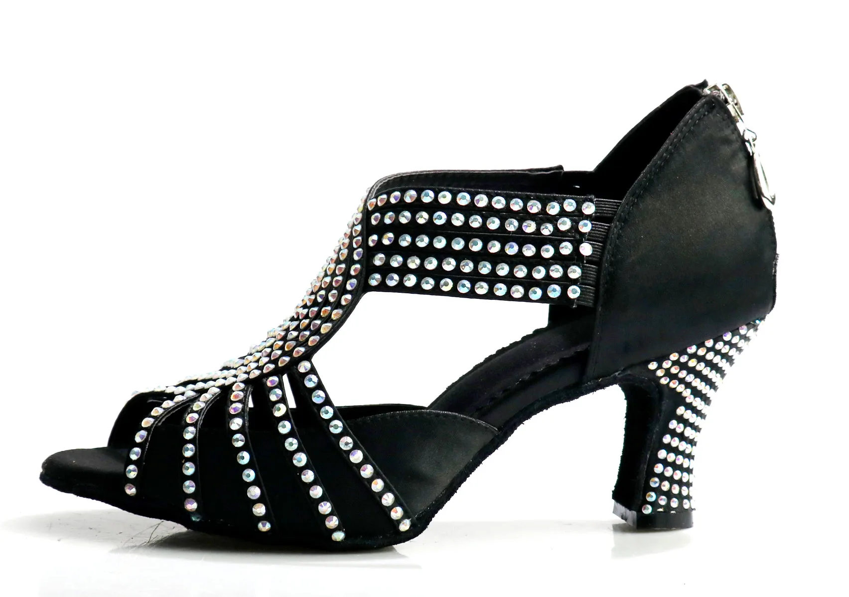 Latin Dance Shoes Tango Rumba Samba Rhinestones Ballroom Dancing Shoes Women Diamond Party Shoes Waltz Square Dance Heel