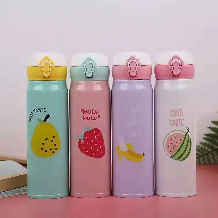 YIDING Wholesale Gift Insulated Vacuum Water Bottle Children Stainless Steel Plastic Bottles Thermoses Flask for School Kids