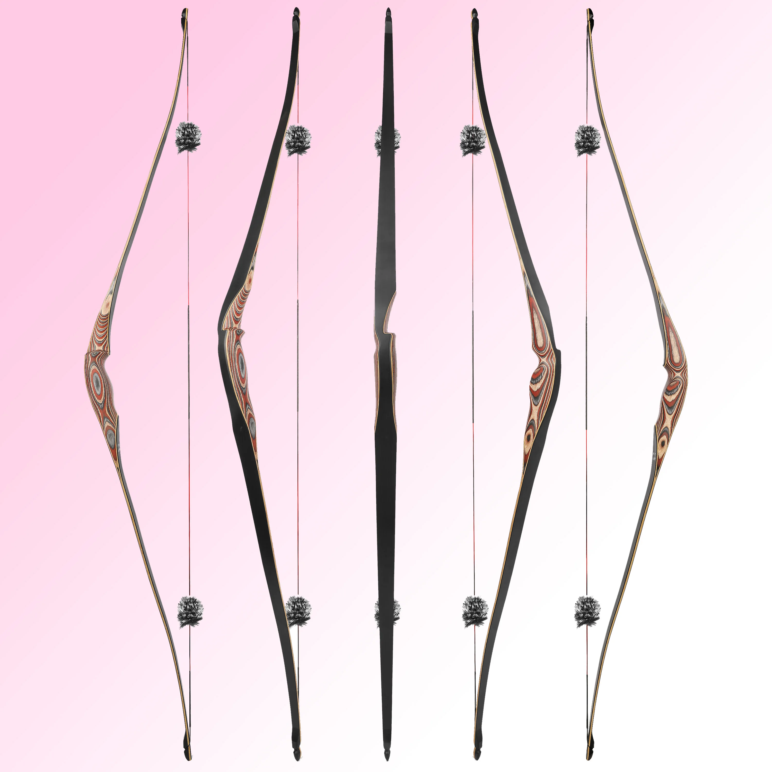 Triangular Bow Epoxy Black Sheet Limb With Colorful Wood Riser for Outside Sport Shooting