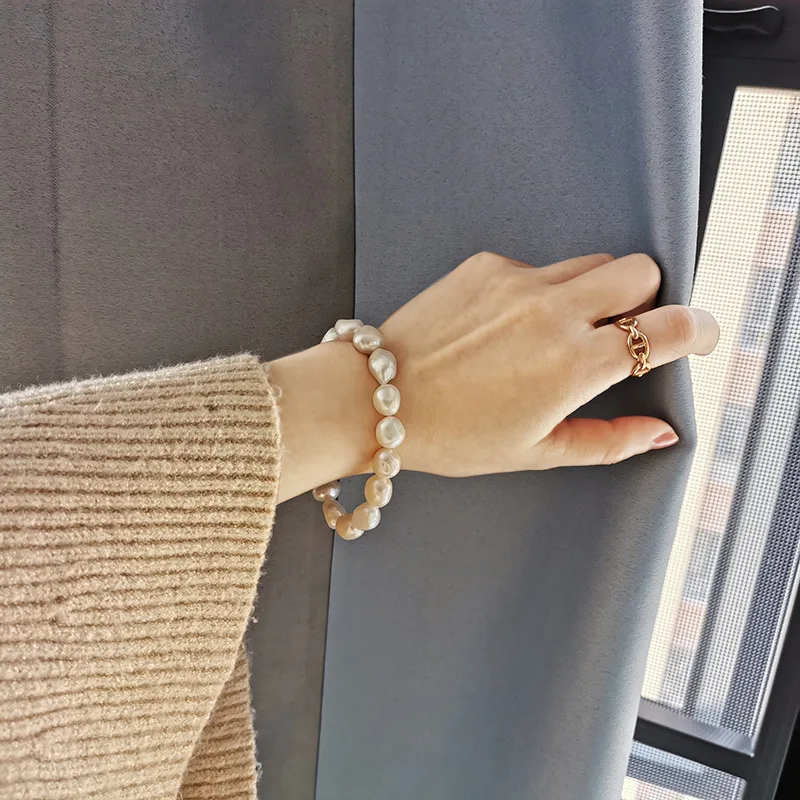 Rainbowking S925 sterling silver daisy flower charm cuff bracelet set woman adjustable women pearls trendy bracelet pour femme