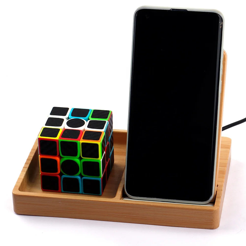 2021 New Desktop Bamboo Wireless Charger for Universal Mobile Phone