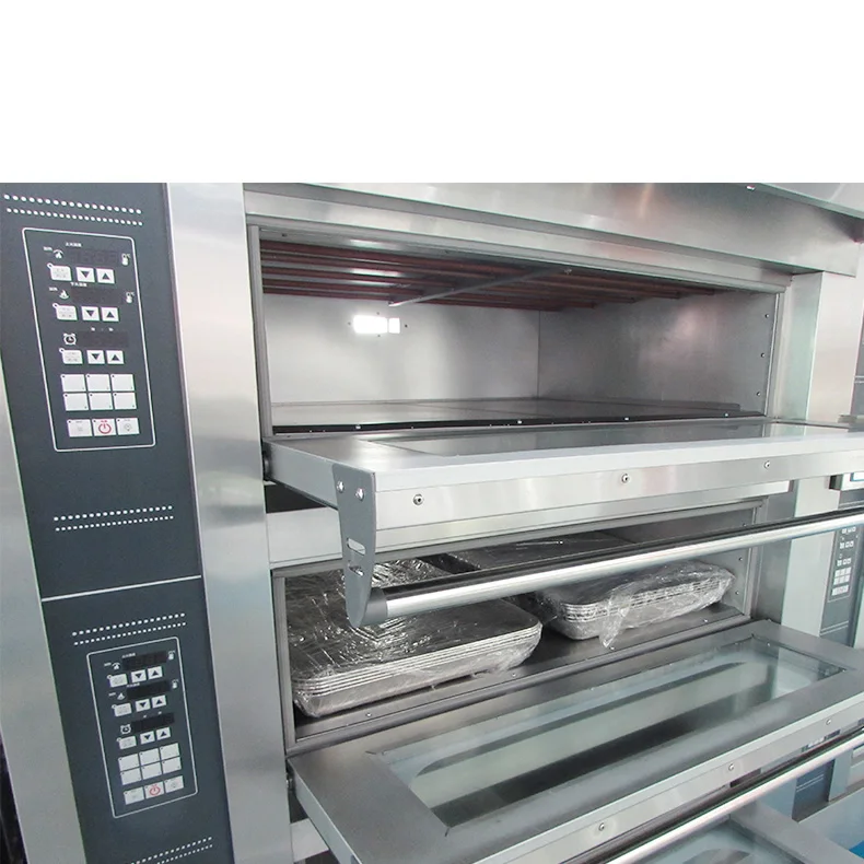 Hot Sale Commercial Pizza Baking Equipment Stainless Steel 2 Layer Stone Electric Oven