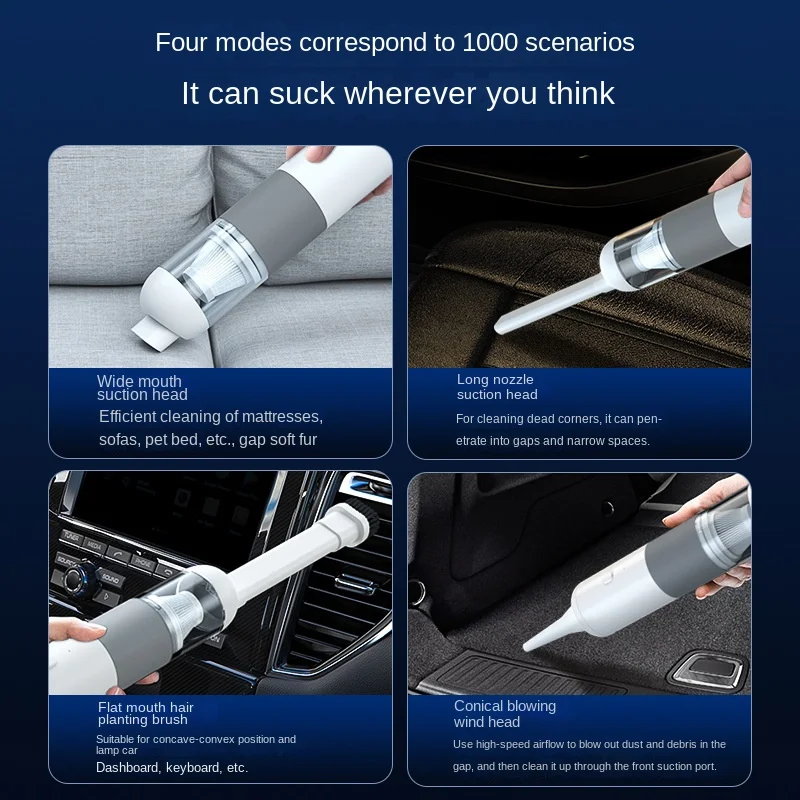Handheld Vacuum Cleaner Car Home Dual-purpose Wireless Dust Catcher 20000PA Cyclone Suction Portable Mini Car Vacuum Cleaner