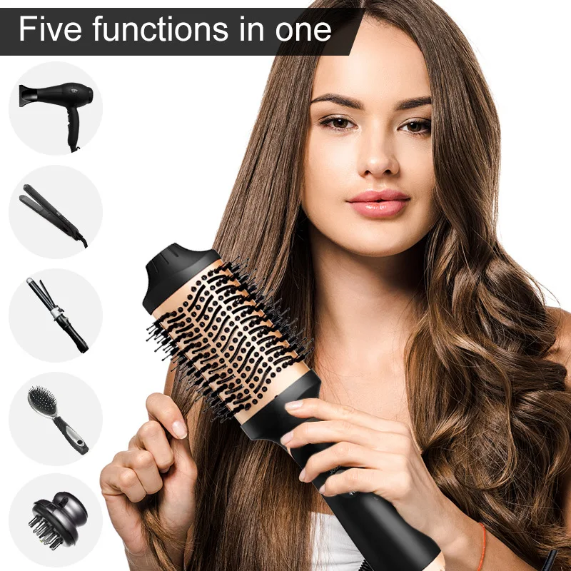 AIWO Top Selling 3 In 1 Hot Air Brush Electric Comb  Blow Dryer Roller Hair Straightener Hot Air Comb