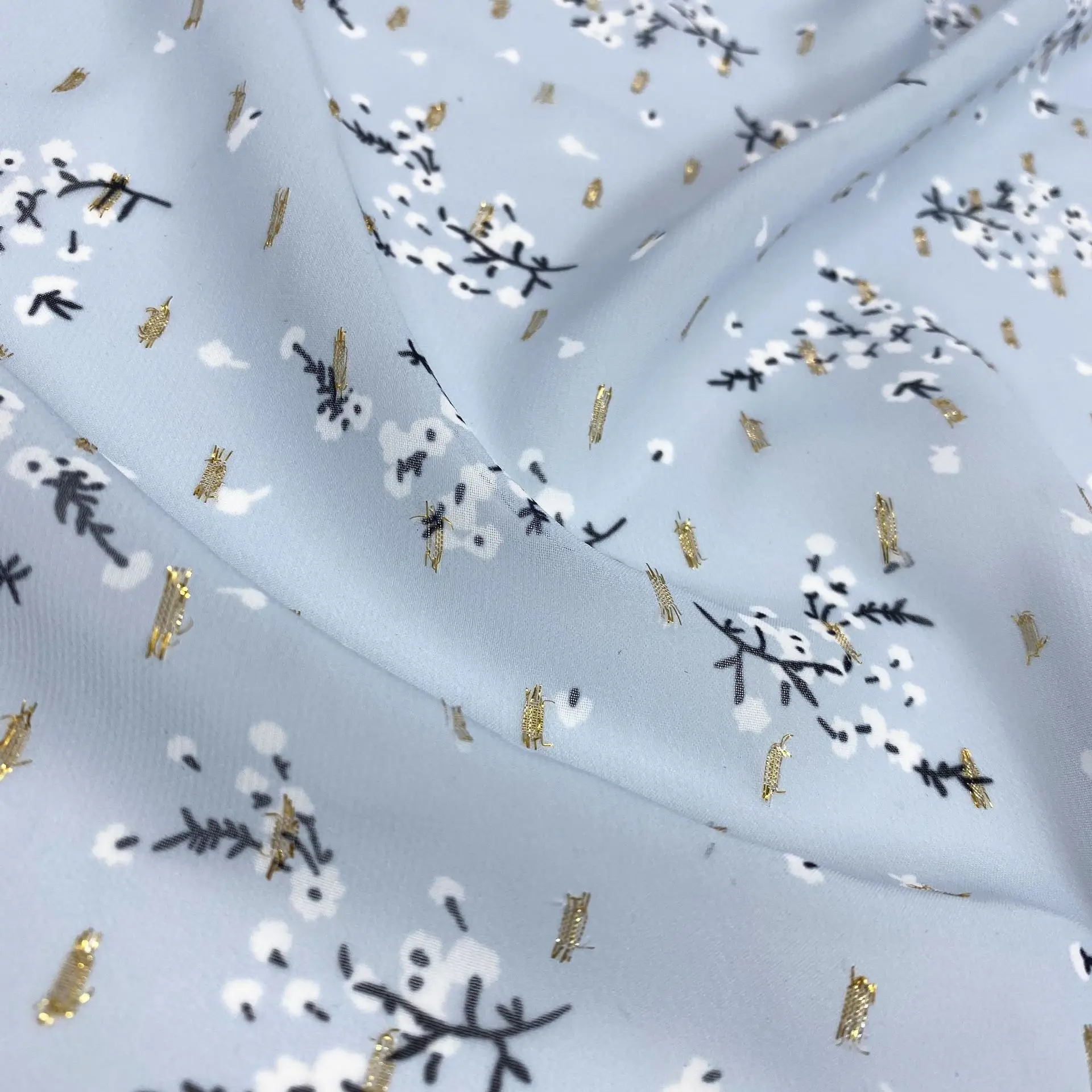 New High Quality 100% Polyester Digital Printing Fabric Small Fresh for Dresses Directly in Stock