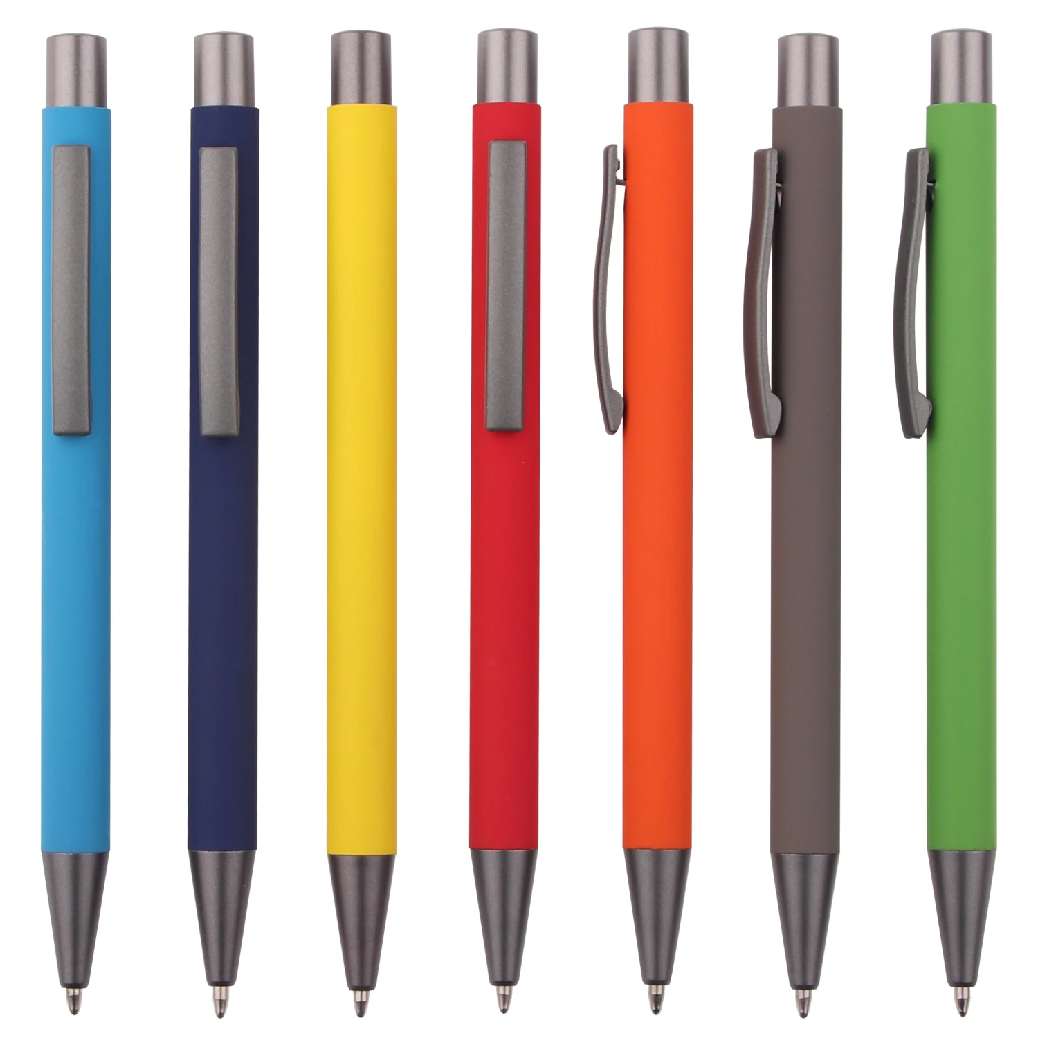 Personalized soft rubber coated barrel engraving pen metal luxury black aluminium metal ball pen with custom logo pen metal