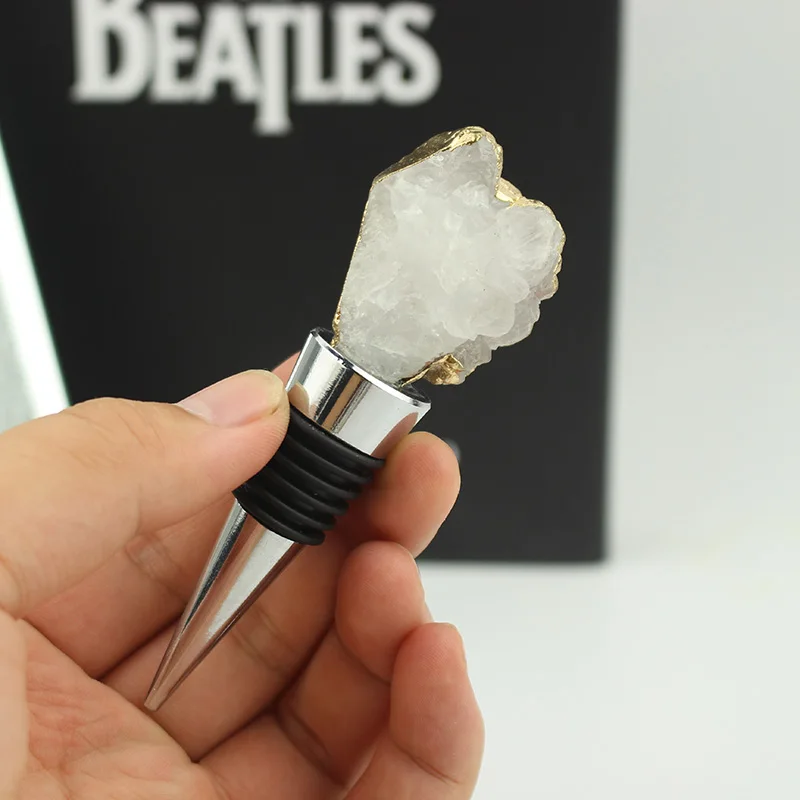 Новая натуральная бутылка для вина Geode шампанское кристалл минеральный кварц агат пробка бутылки